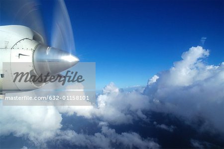 Plane propeller, in the air