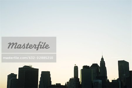 Silhouette of Manhattan skyline