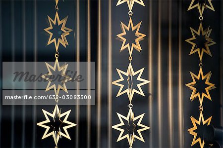 Golden star-shaped garlands