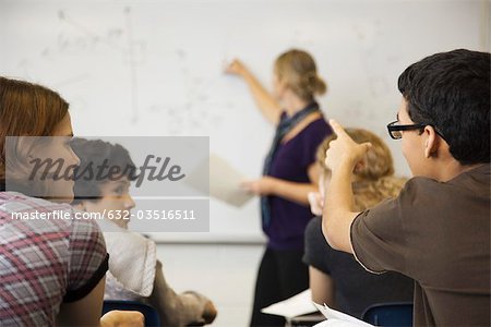 Student explaining concept in class