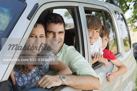 Family in car, portrait