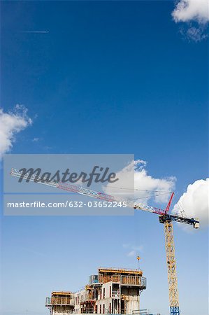 Crane and building under construction