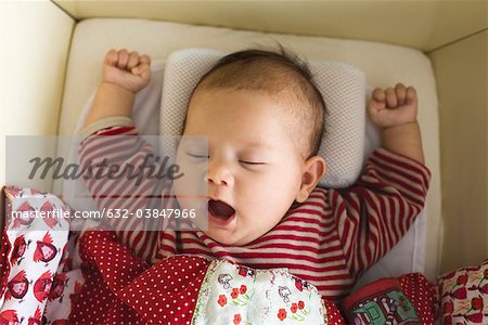 Baby yawning, portrait