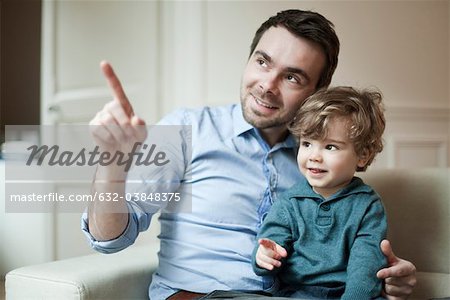 Father and young son, portrait