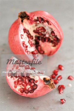 Pomegranate cut open
