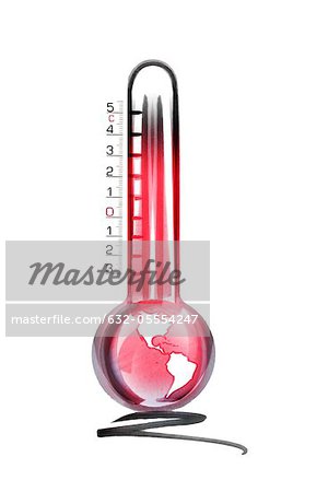 Overheated earth in thermometer