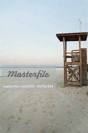 Lifeguard stand on deserted beach