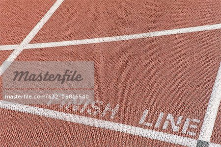 Finishing line of running track