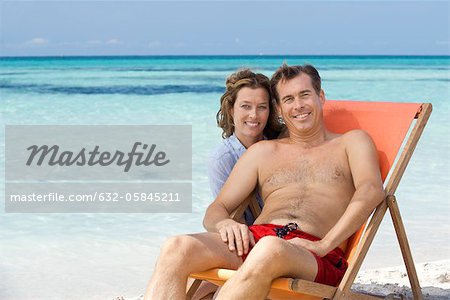 Couple at beach, portrait