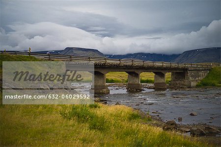 Iceland, bridge over stream
