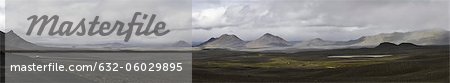 Panoramic view of barren landscape, Iceland