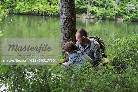 Father and son fishing