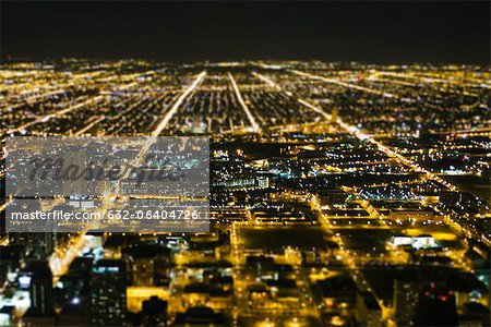 Night view of Chicago from the John Hancock Observatory