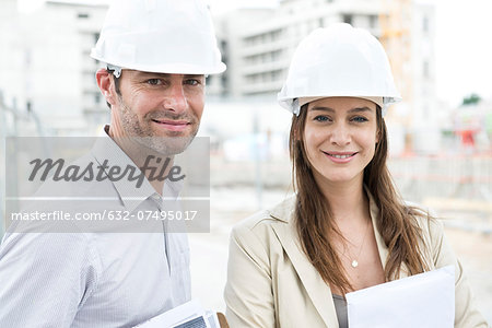 Engineers at construction site