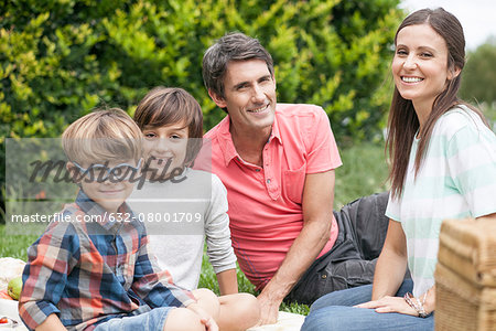 Family at park together, portrait