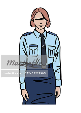 Illustration of female police officer