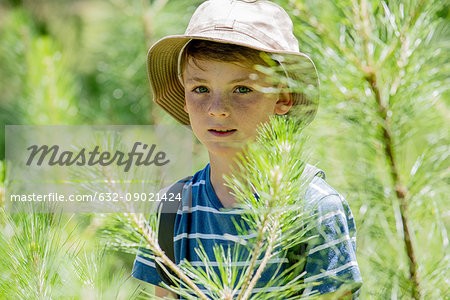 Boy in woods, portrait