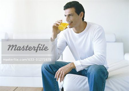 Man drinking juice