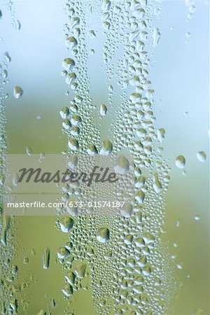 Drops of water on window pane