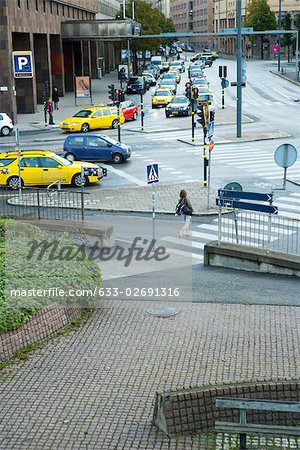 Sweden, Stockholm, busy intersection