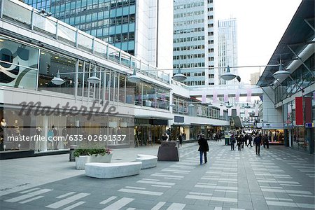 Sweden, Stockholm, upscale outdoor mall