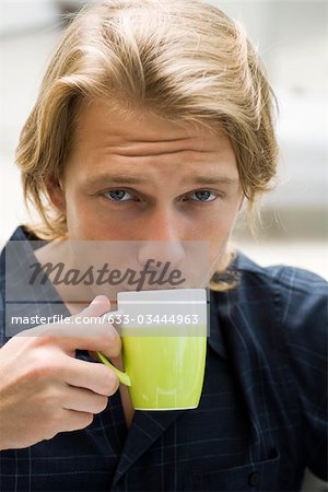 Man drinking coffee