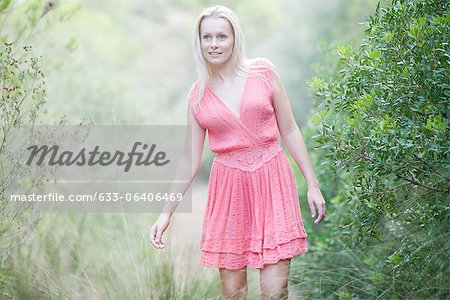 Young woman walking in nature