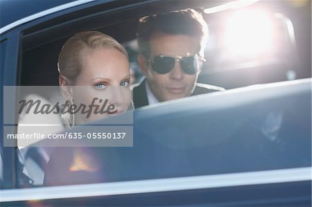 Celebrities Sitting In Backseat Of Car Stock Photo Masterfile