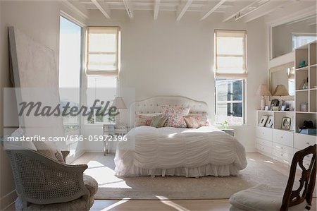 Chairs And Bed In Ornate Bedroom Stock Photo Masterfile