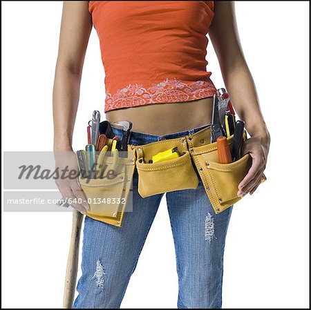 Toolbelt on a woman's waist