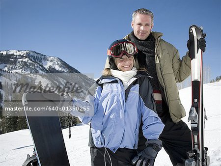 Portrait of a father and his daughter smiling