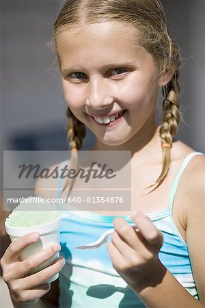 Girl eating slushy