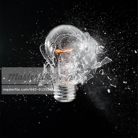 Exploding light bulb - Stock Photo - Masterfile - Premium Code: