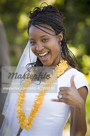 Portrait of a bride smiling