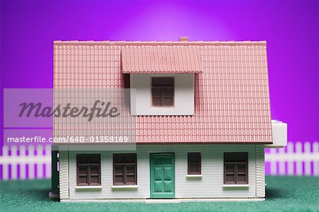 Close-up of the model of a house