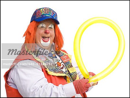 Clown with yellow balloon
