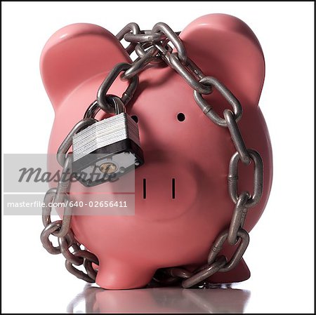 Piggy bank locked up.