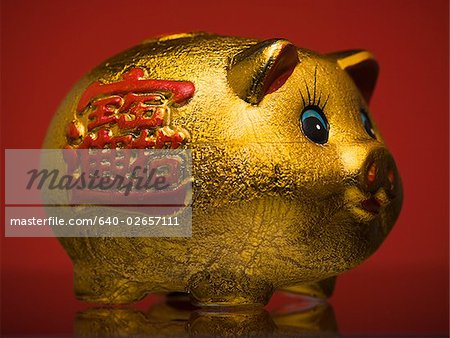 Golden piggy bank.