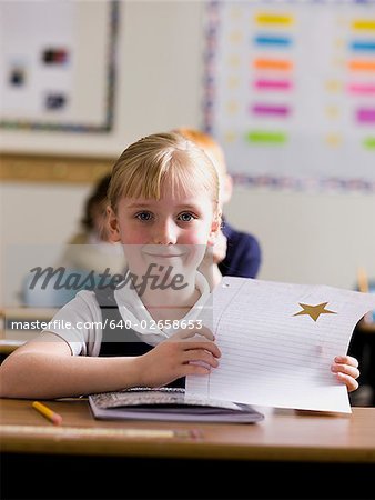 girl with gold star