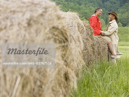 Portrait of a senior man and a senior woman embracing each other