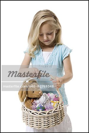 Girl holding Easter basket