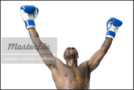 Boxer celebrating victory