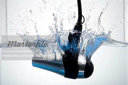 Hair dryer dropped in water