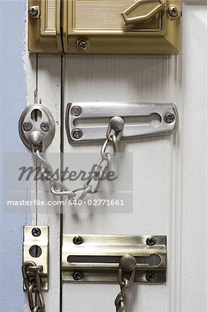 Three locks on door