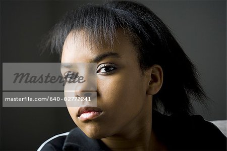 Portrait of a girl looking away