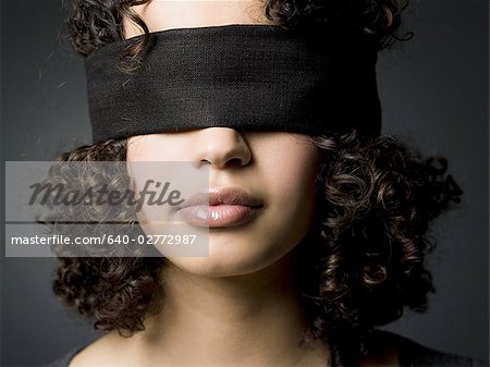 woman blindfolded, Stock image