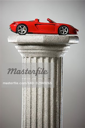 sports car on a pedestal