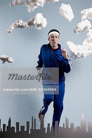 man in a blue tracksuit