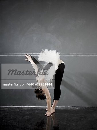 ballerina against a blackboard