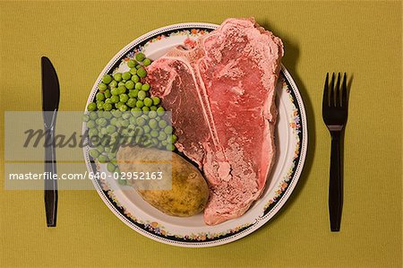 frozen uncooked steak being served on a plate